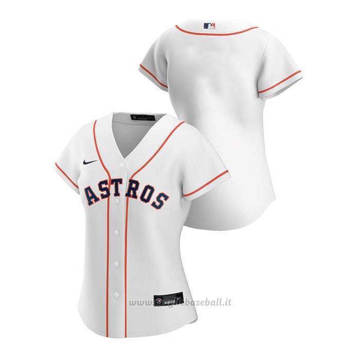 Maglia Baseball Donna Houston Astros Replica 2020 Primera Bianco